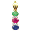 SJ1688 - Ruby, Blue Sapphire and Emerald with Diamond Pendant in 18 Karat Gold Settings