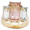 SJ1966 - Morganite with Aquamarine Ring Set in 18 Karat Rose Gold Settings