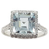 SJ6022 - Aquamarine with Diamond Ring Set in 18 Karat White Gold Settings