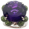SJ1351 - Amethyst with Tsavorite Ring Set in 18 Karat White Gold Settings