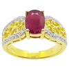 SJ1376 - Ruby with Diamond Ring Set in 18 Karat Gold Settings
