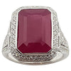 SJ1459 - Ruby with Diamond Ring Set in 18 Karat White Gold Setting