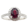 SJ1597 - Certified Unheated Ruby with Diamond Ring Set in Platinum 950 Settings