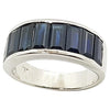 SJ1698 - Baguette Blue Sapphire Band Ring Set in 18 Karat White Gold Settings