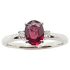 SJ6155 - Certified Unheated Ruby with Diamond Ring Set in Platinum 950 Settings