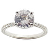 SJ2815 - White Sapphire with Diamond Engagement Ring Set in Platinum 950 Settings