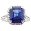 SJ1406 - GRS Certified 5 Cts Ceylon Blue Sapphire with Diamond Ring in Platinum 950