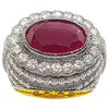 SJ1486 - Ruby with Diamond Ring Set in 18 Karat Gold Settings