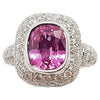 SJ1588 - Pink Sapphire with Diamond Ring Set in 18 Karat White Gold Settings