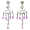 SJ6117 - Pink Sapphire with Diamond Earrings Set in 18 Karat White Gold Settings