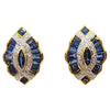 SJ1506 - Blue Sapphire with Diamond Earrings Set in 18 Karat Gold Settings
