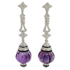 SJ1635 - Amethyst with Diamond and Pearl Earrings Set in 18 Karat White Gold Settings