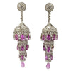 SJ1466 - Pink Sapphire with Diamond  Earrings Set in 18 Karat White Gold Settings