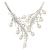 SJ1609 - South Sea Pearl with Diamond Vine Necklace Set in 18 Karat White Gold Settings