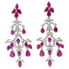 SJ1530 - Ruby with Diamond Chandelier Earrings Set in 18 Karat White Gold Settings