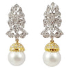 JE12032Z - South Sea Pearl with Diamond & Diamond Earrings in 18 Karat White Gold