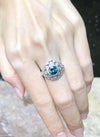 SJ1186 - Green Sapphire with Diamond Ring Set in 18 Karat White Gold Settings