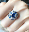SJ6091 - Blue Sapphire with Diamond Ring Set in 18 Karat White Gold Settings