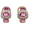 SJ1369 - Pink Sapphire with Diamond Earrings Set in 18 Karat Rose Gold Settings