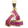 SJ2717 - Ruby with Diamond Pendant Set in 18 Karat Gold Settings