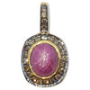 SJ1298 - Star Ruby with Brown Diamond Pendant Set in 18 Karat Gold Settings