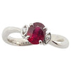 JR0442R - Ruby & Diamond Ring Set in 18 Karat White Gold Settings
