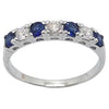 SJ2725 - Blue Sapphire with Diamond Ring Set in 18 Karat White Gold Settings