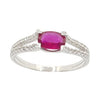 JR0586R - Ruby & Diamond Ring Set in 18 Karat White Gold Setting