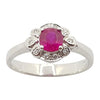 JR0590R - Ruby & Diamond Ring Set in 18 Karat White Gold Setting