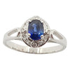 SJ2736 - Blue Sapphire with Diamond Ring Set in 18 Karat White Gold Settings