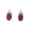 JE0367T - Ruby & Diamond Earrings Set in 18 Karat Gold Setting