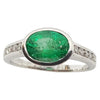SJ1210 - Emerald with Diamond Ring Set in 18 Karat White Gold Settings