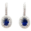 JE0513R - Blue Sapphire & Diamond Earrings Set in 18 Karat White Gold Setting