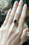 SJ2126 - Blue Sapphire with Diamond Ring Set in 18 Karat Gold Settings