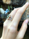SJ6131 - Green Sapphire with Diamond Ring Set in 18 Karat Gold Settings