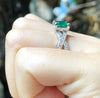 SJ1177 - Emerald with Diamond Ring Set in Platinum 950 Settings