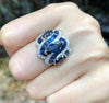 SJ1446 - Blue Sapphire with Diamond Ring Set in 18 Karat White Gold Settings
