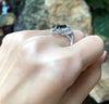 JR0381S - Green Tourmaline & Diamond Ring in 18k White Gold Setting