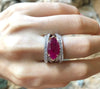 SJ1439 - Ruby with Diamond Ring Set in 18 Karat White Gold Settings