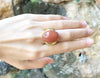 SJ1153 - Moonstone with Brown Diamond Ring Set in 18 Karat Gold Settings