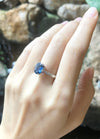 SJ2893 - Blue Sapphire with Ruby and Diamond Ring Set in 18 Karat White Gold Settings