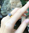 SJ1310 - Blue Sapphire with Diamond Ring Set in 18 Karat Gold Settings