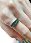SJ1946 - Emerald Ring Set in 18 Karat White Gold Settings