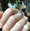 SJ6082 - Blue Sapphire with Diamond Ring Set in 18 Karat White Gold Settings