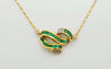 SJ2925 - Emerald with Diamond Necklace Set in 18 Karat Gold Setting