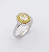 SJ2805 - Diamond and Yellow Diamond Ring Set in 18 Karat White Gold Settings