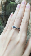 JR0230P - Blue Sapphire & Diamond Ring Set in 18 Karat White Gold Setting