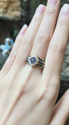 SJ1176 - Blue Sapphire with Diamond Ring Set in 18 Karat Gold Settings