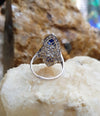 SJ6083 - Blue Sapphire with Diamond Ring Set in 18 Karat White Gold Settings