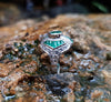 SJ2571 - Emerald with Diamond Ring Set in 18 Karat White Gold Settings